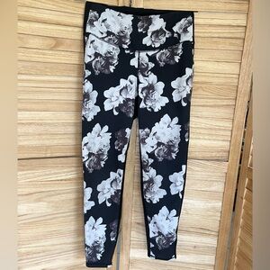 Floral Black and White Leggings
